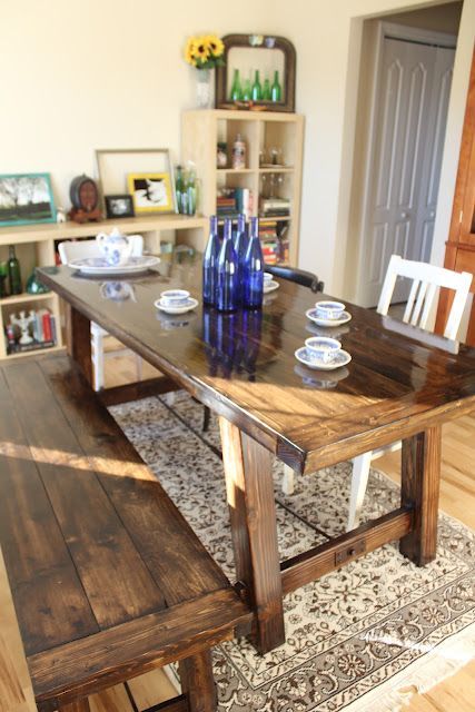 DIY Farmhouse Table… sounds really intense but maybe we could borrow tools and