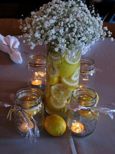 DIY fresh and simple centerpiece.