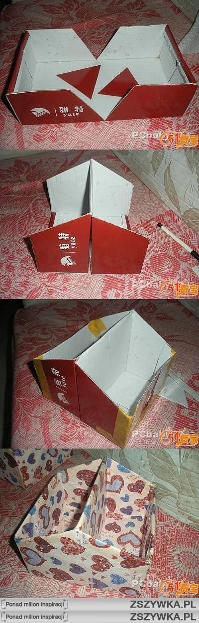 DIY shoe box or just a compartment to hold whatever. This is great to hold stuff
