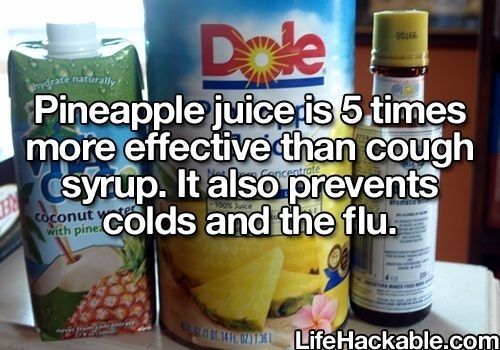 Drink pineapple juice for some of the awesome health benefits. | 14 Fruit Hacks