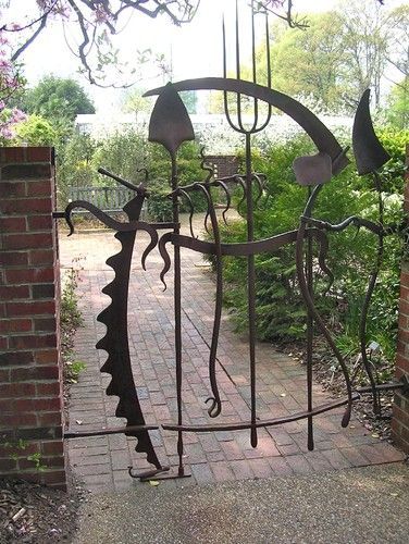 Garden Gate Design, Pictures, Remodel, Decor and Ideas.  Old farm tools to make