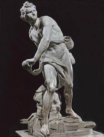 Gianlorenzo Bernini, David, 1623, Baroque sculpture. Look at the intense emotion