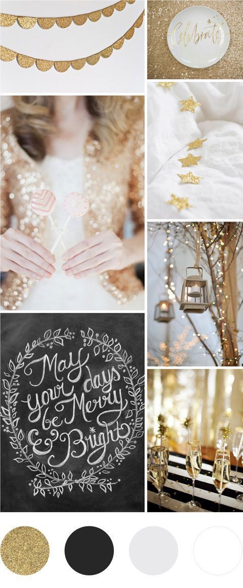 Gold and Black Christmas Moodboard