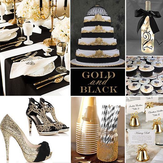 Gold and Black Wedding Colors – For a formal or semi-formal wedding  Gold with B