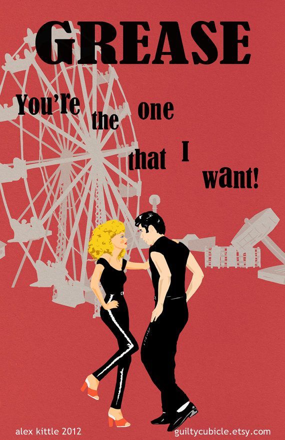 GREASE Original Poster Design by guiltycubicle on Etsy, $15.00…for the movie r
