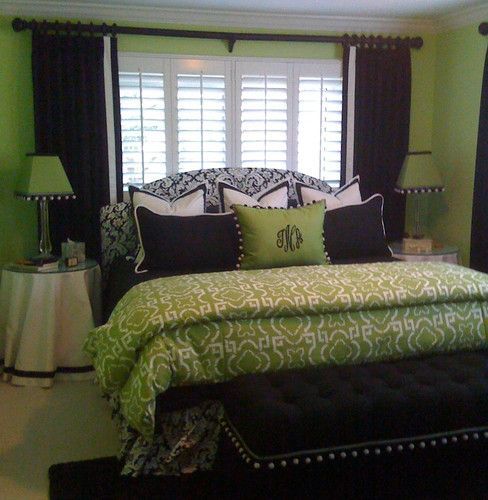 Green Bedroom – contemporary – window treatments – tampa – Curtain Pros