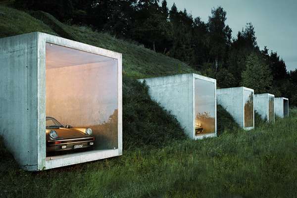 Hill-Hugging Carports –  The Peter Kunz Architektur Garage Studio is Cleverly De