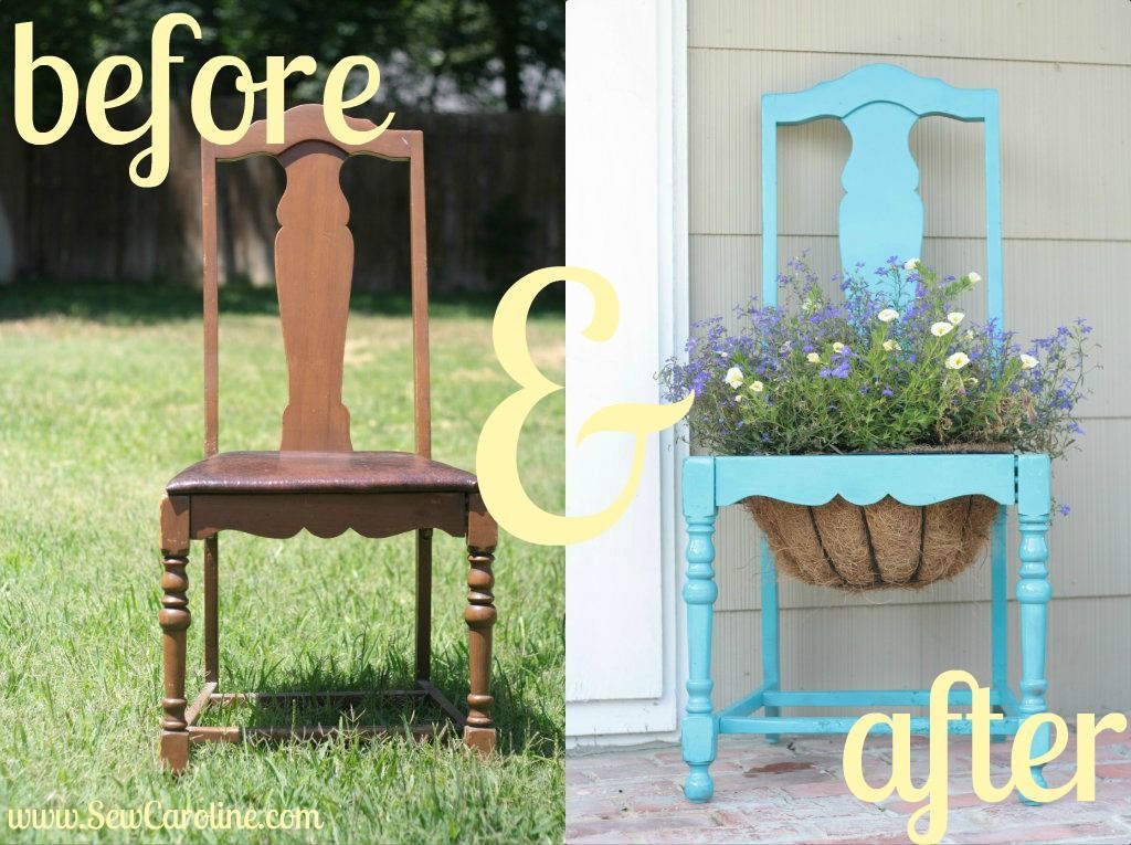 Its super simple…  take an old chair.  pop out the seat.  spray paint your des