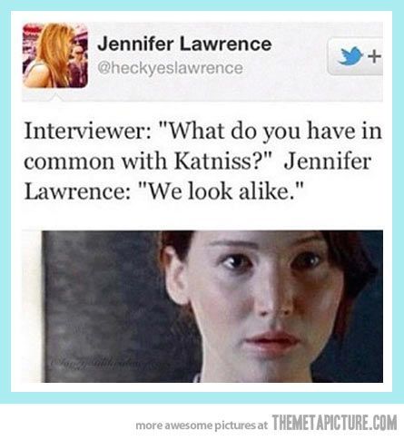 Jennifer Lawrence trolling an interviewer #jenniferlawrence #hungergames #katnis