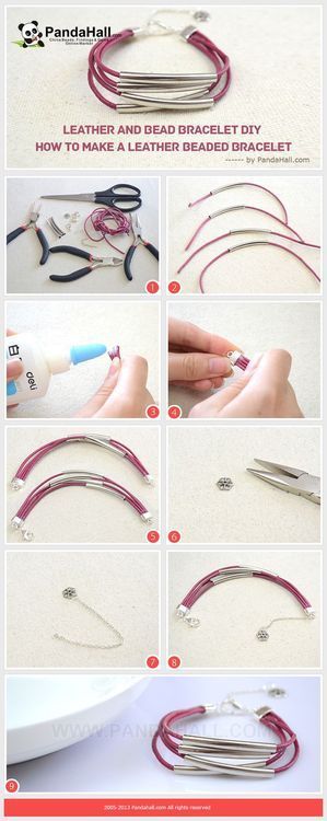 Jewelry Making Tutorial-How to Make a Leather Beaded Bracelet | PandaHall Beads