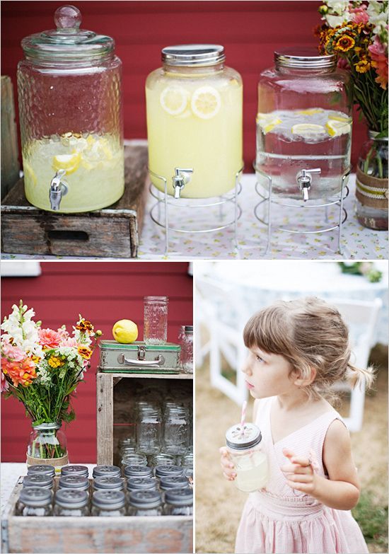 lemonade stand. I LOVE this for a spring wedding! this would work for sweet tea