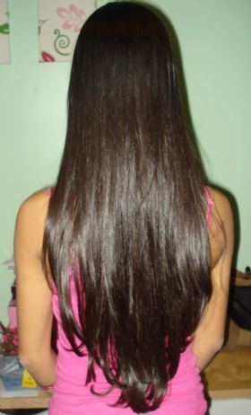 Long brown hair…I like how the layers arent straight across