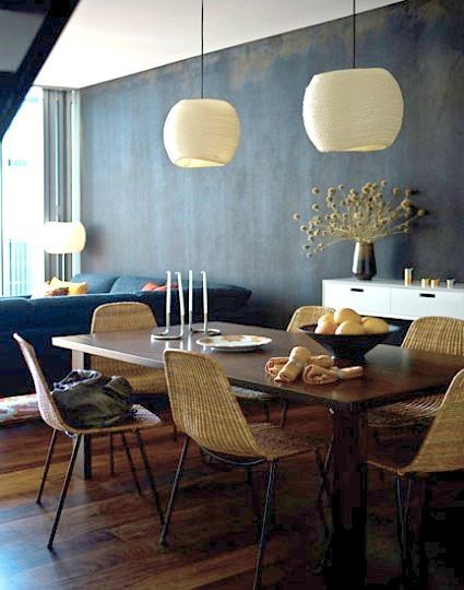 Maree Homer {eclectic vintage scandinavian modern dining rom with black walls} b