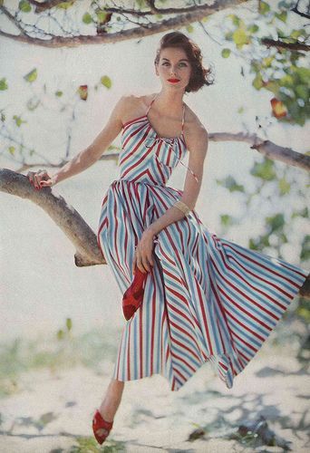 May Vogue 1957… She is beautiful…This would have been so pretty to wear on t