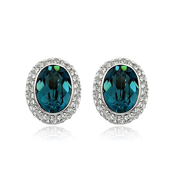 oval turquoise stud earring