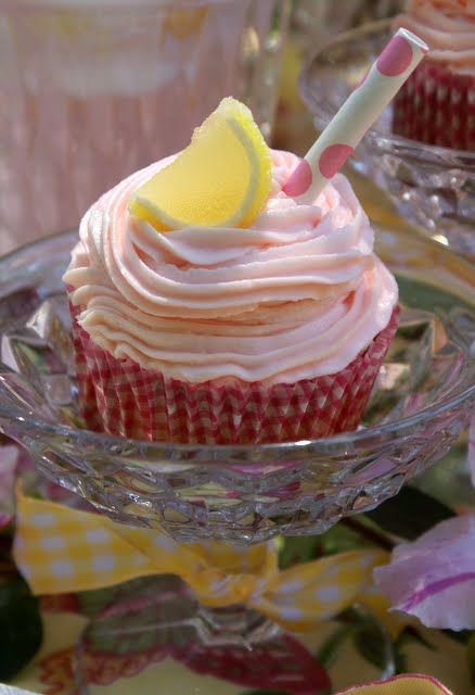 Perfect pink lemonade cupcakes that would be perfect for a pink lemonade baby gi