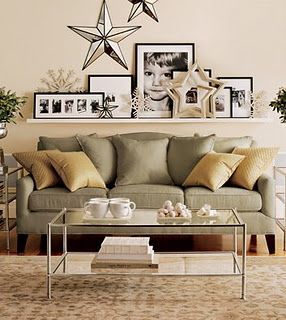 pictures & collection on ledge over sofa. Please enjoy this repin! Be sure to vi