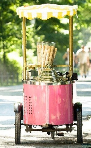 Pink ice cream cart