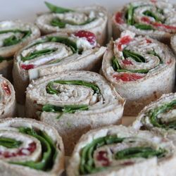pinwheel snacks – mayo, lettuce, cheese, tortilla, lunch meat!