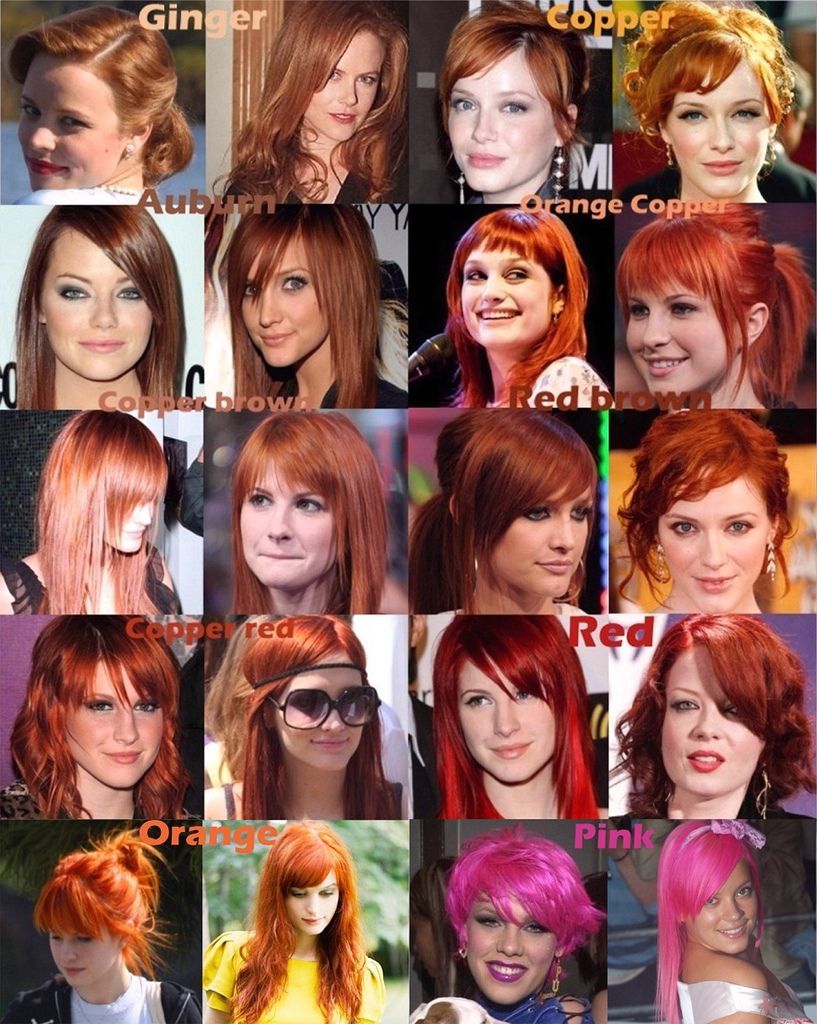 Red hair color chart…this is why I sigh when people say “I wanna be a redhead.
