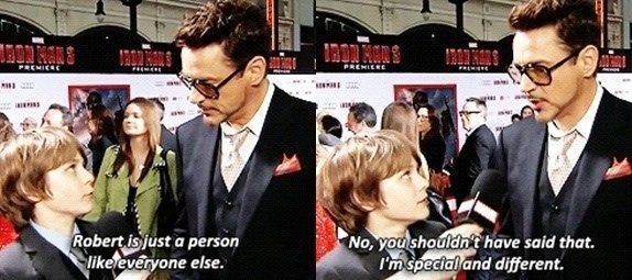 Robert Downey Jr. being Robert Downey Jr. This is why he is such a great Tony St