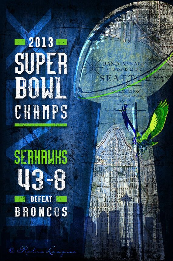 Seattle Seahawks Super Bowl – Unframed Print on Etsy, $34.50