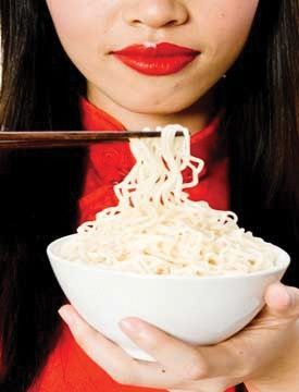 Shiritake noodles. Japanese food. No calories, no carbs, no gluten. Practically