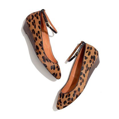 The Mini Wedge in Calf Hair — Dont usually like animal prints, but I could deal