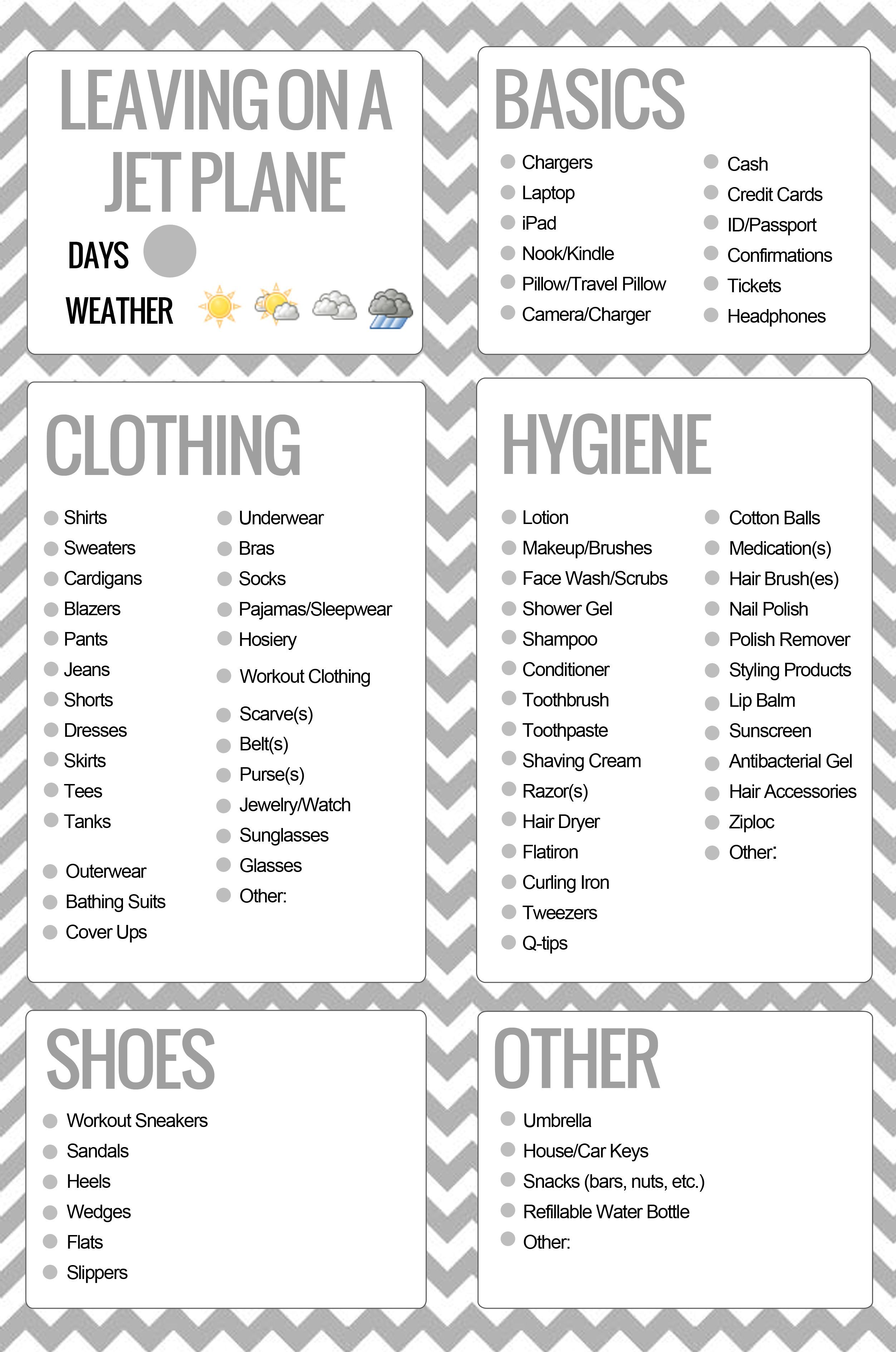This is such a great little travel/packing list from PinQue blog.  StyleLife: Tr