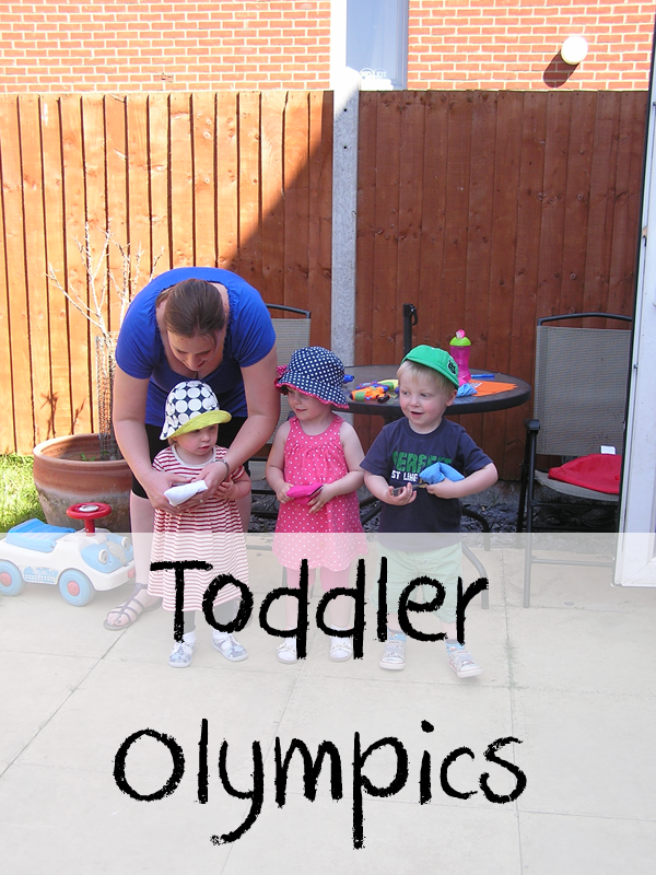 Toddler Olympic Games – including jumping, throwing, climbing, crawling and bala