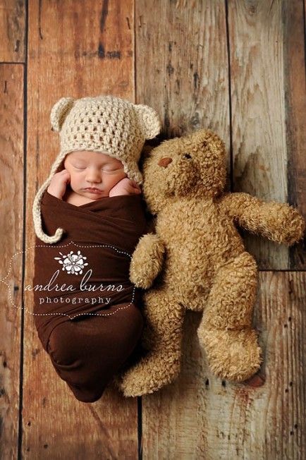 “True to size”.  With stuffed animal.  Newborn Photos To Inspired Your First Pho