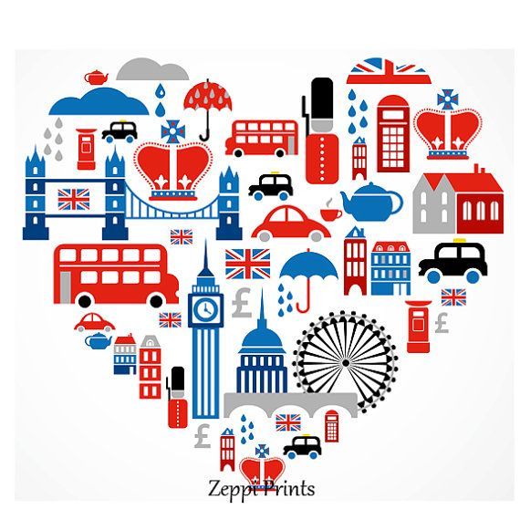 Union Jack London British Heart Art Print by Zeppi Prints www.etsy.com/…