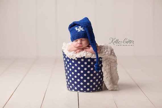 University of Kentucky Baby Hat, Blue and White Newborn Wildcats Hat, Great Phot