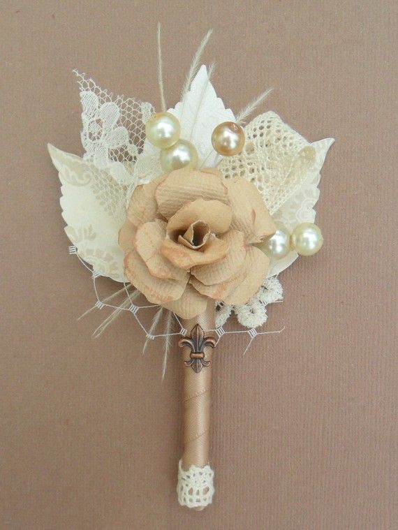 Vintage /Antique inspired boutonniere