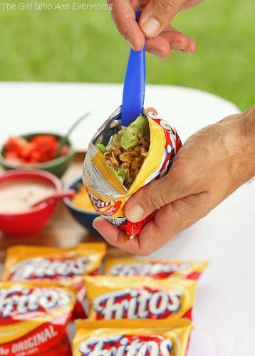 Walking tacos – great idea for a kids birthday party #Kids #Birthday #Party