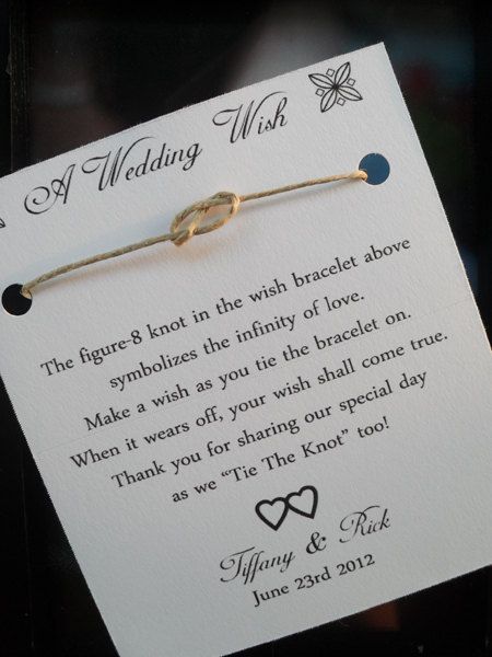 wedding favor idea – share in “tying the knot”