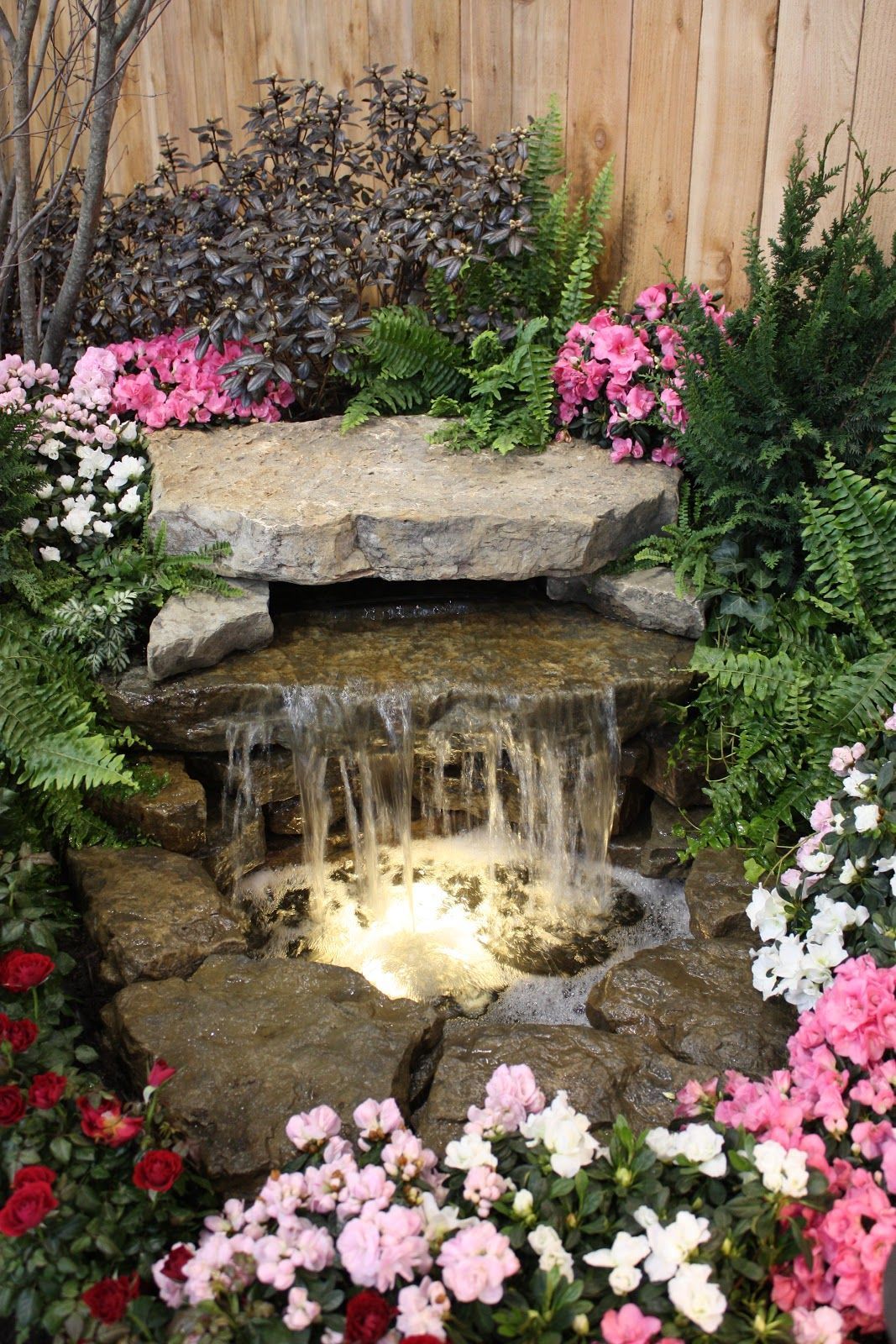 Creative water features | water feature a large rock in a pondless water feature