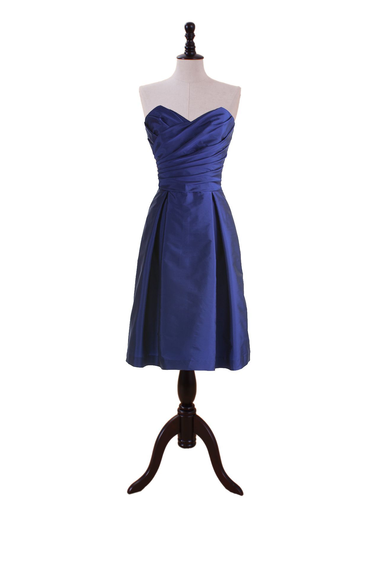 Sweetheart Dress with Pleated Crossover Bodice