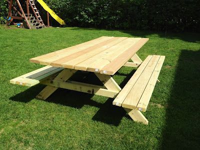 DIY picnic table – only 45 degree angles to cut and great for a first timer!
