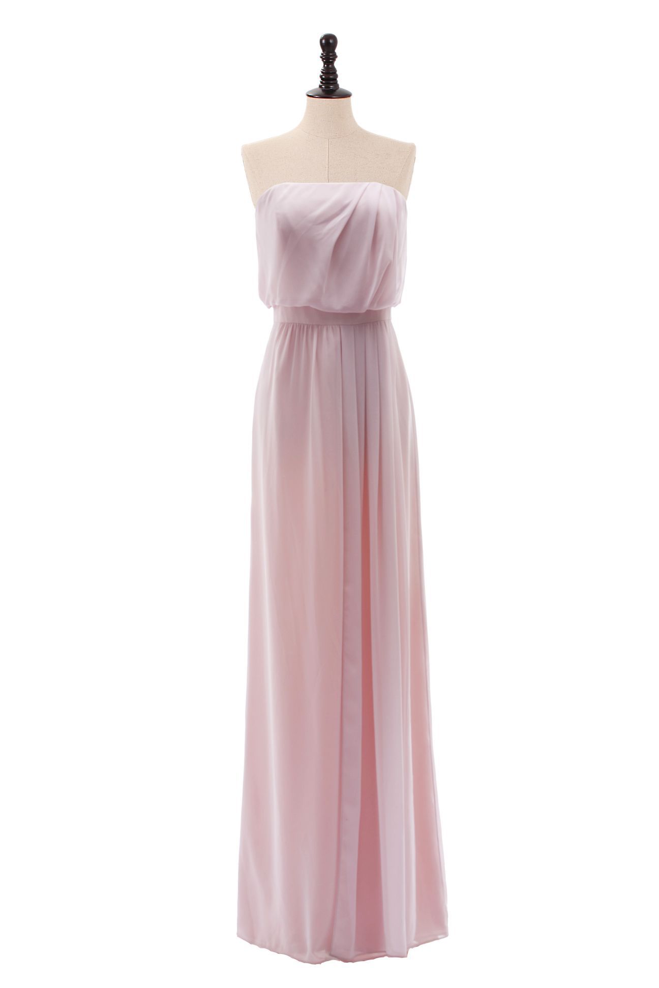Strapless Chiffon Gown With Natural Waist
