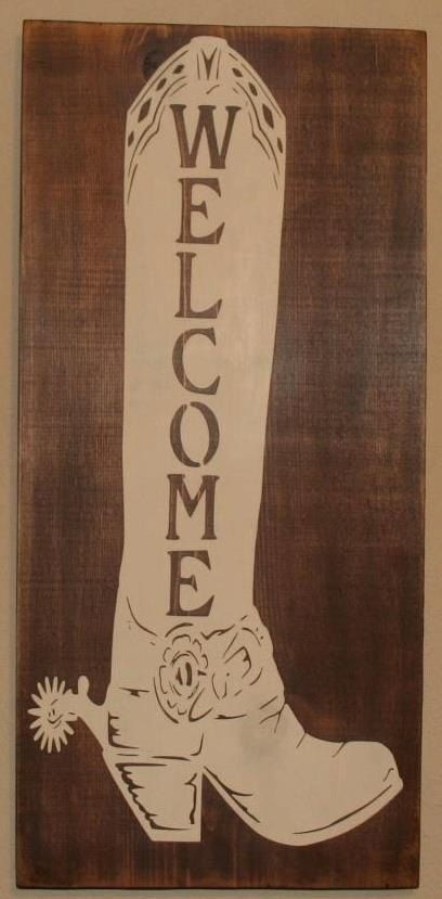 Welcome Boot – wall hanging – western decor