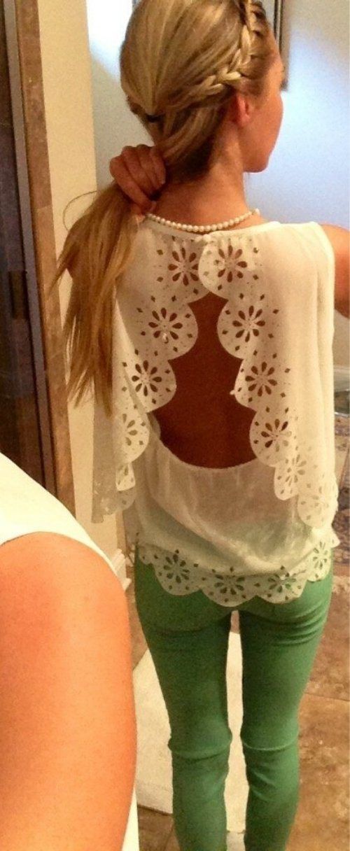 Open back lace top