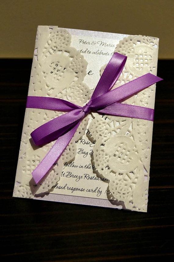 50 x Rustic Lilac Wedding Invitation Paper von StunningStationery, $350.00