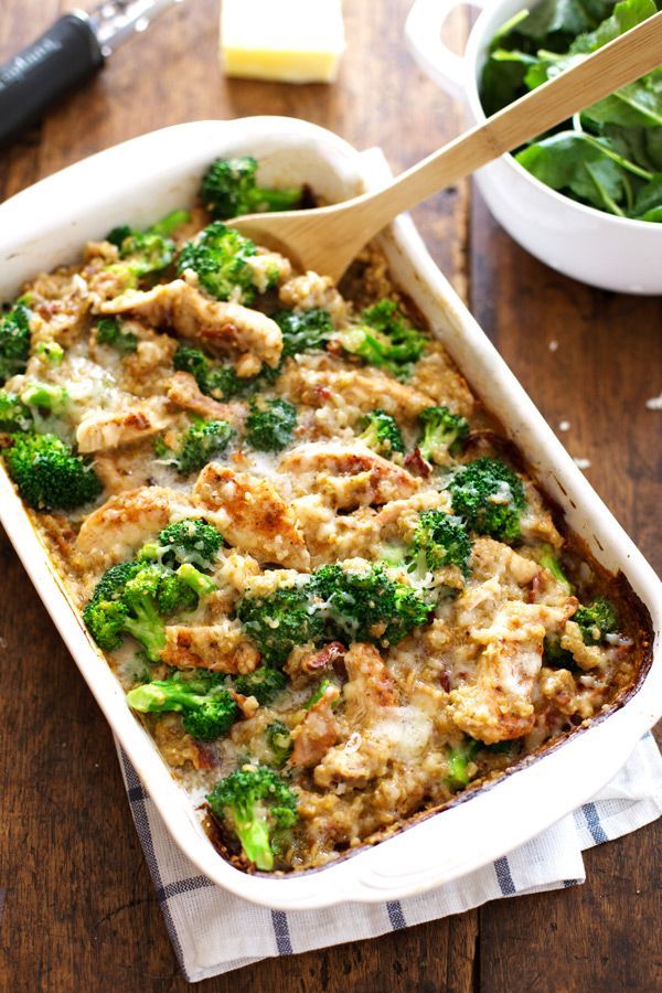 Creamy Chicken Quinoa and Broccoli Casserole –  Nothing from a can, real ingredi
