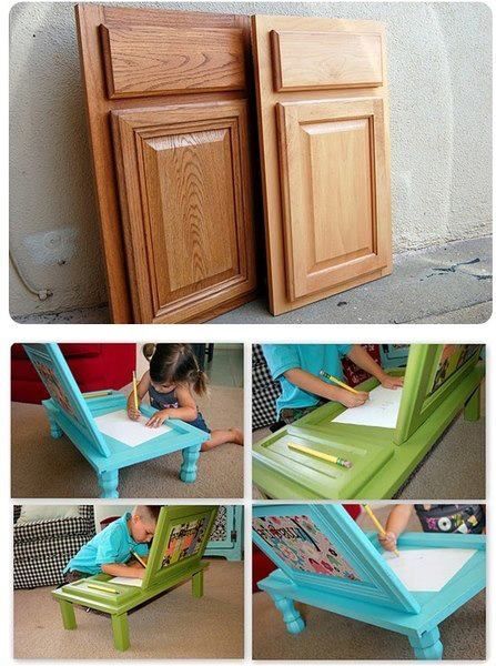 from kitchen doors to cratiive studio for kids! great idea