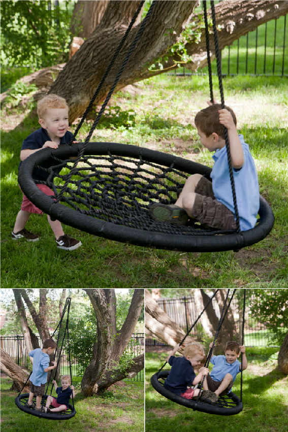 An upgrade from the old tire swing!  Maybe hung in a porch if I dont have a tree