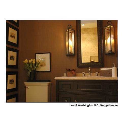 bathrooms – bathroom, neutral, traditional, lantern,  Via Spark!   chocolate bro