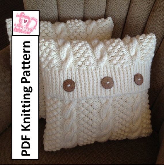 cable knitting cushion pattern | PDF KNITTING PATTERN Blackberry Cables 16 x 16