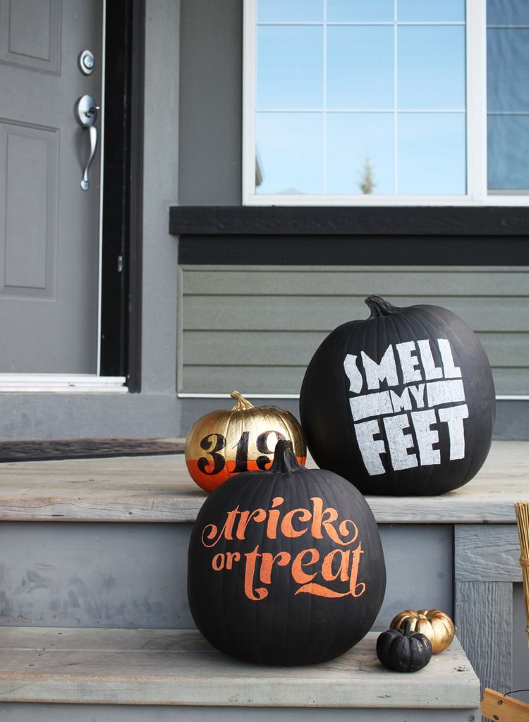 DIY No-carve Typography Pumpkins | Slick typographical pumpkins from the folks a