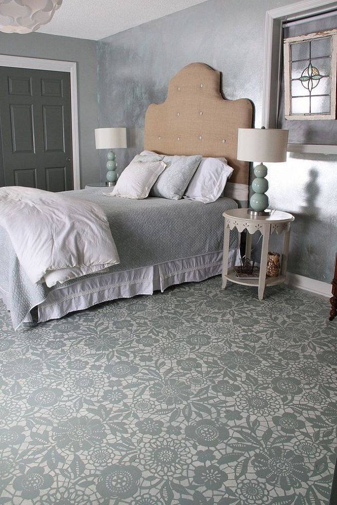 Goodbye Carpet, Hello Stenciled Floor With Annie Sloan Chalk Paint :: Hometalk